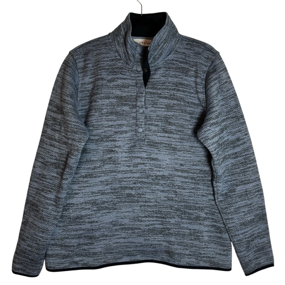 Orvis Women’s Blue and Gray Quarter Snap Large Pullover